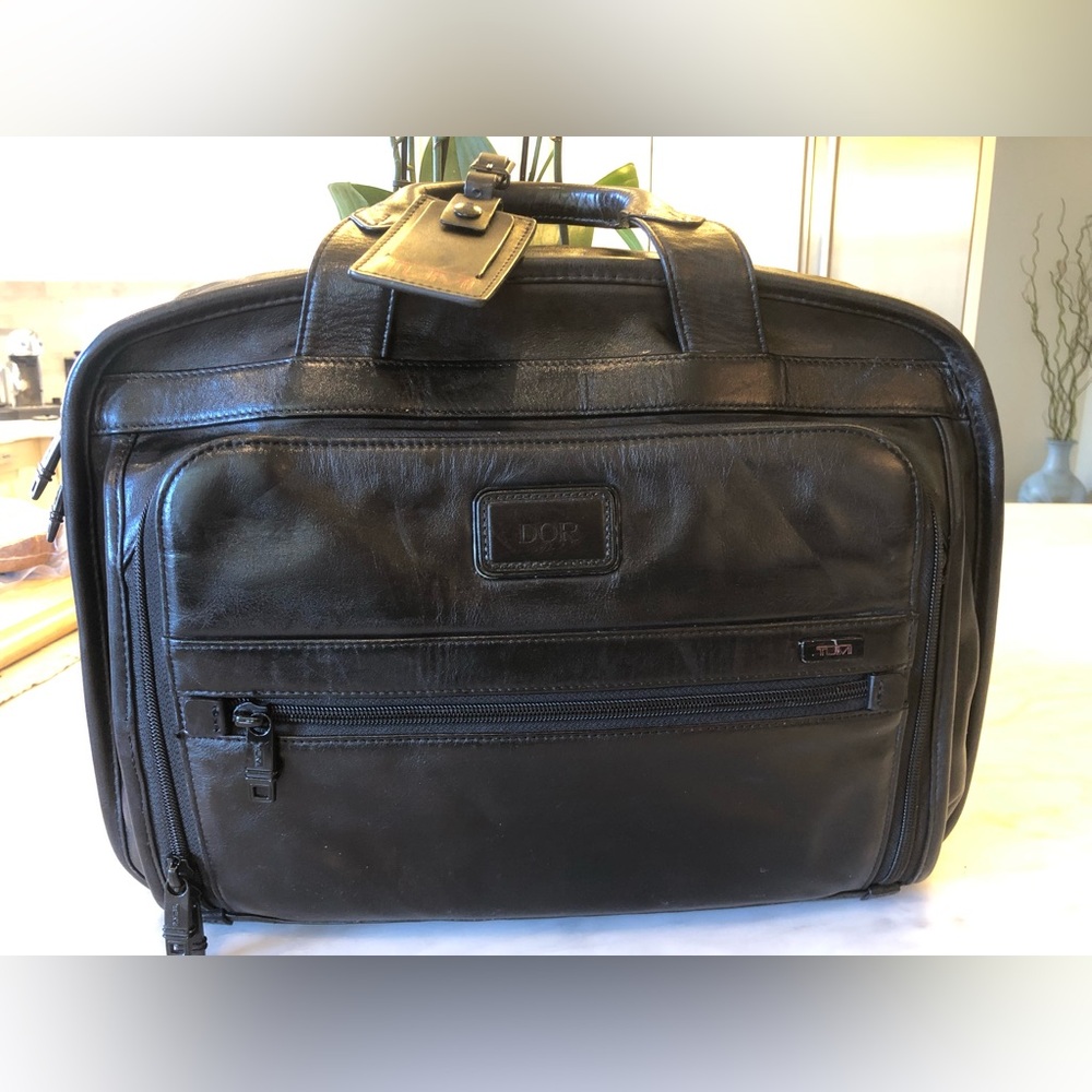 Tumi Black Leather Briefcase